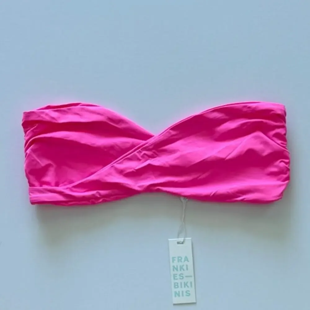 Frankies Bikinis Margo Strapless Bandeau Bikini Top - Pink Punch - Large